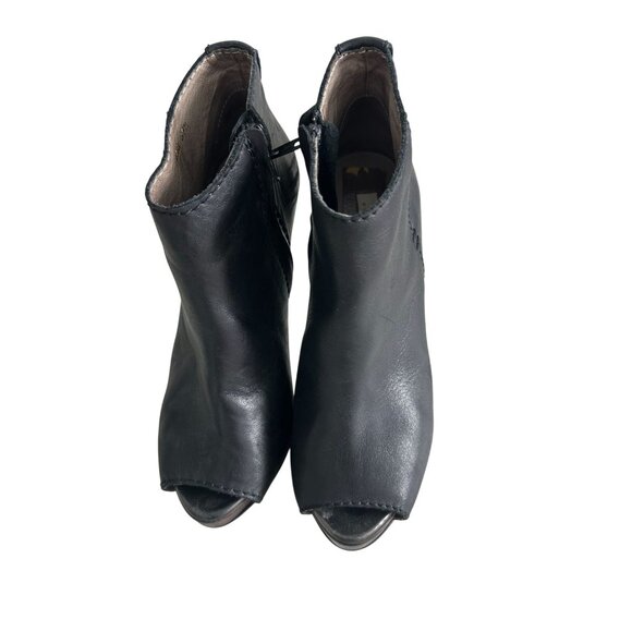 SCHUMACHER Black Leather Booties Heels Size 37.5 - Picture 2 of 12